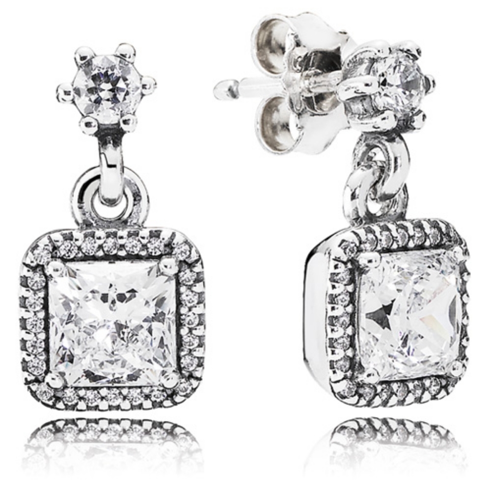 Pandora Timeless Elegance Drop Earrings. Retired.